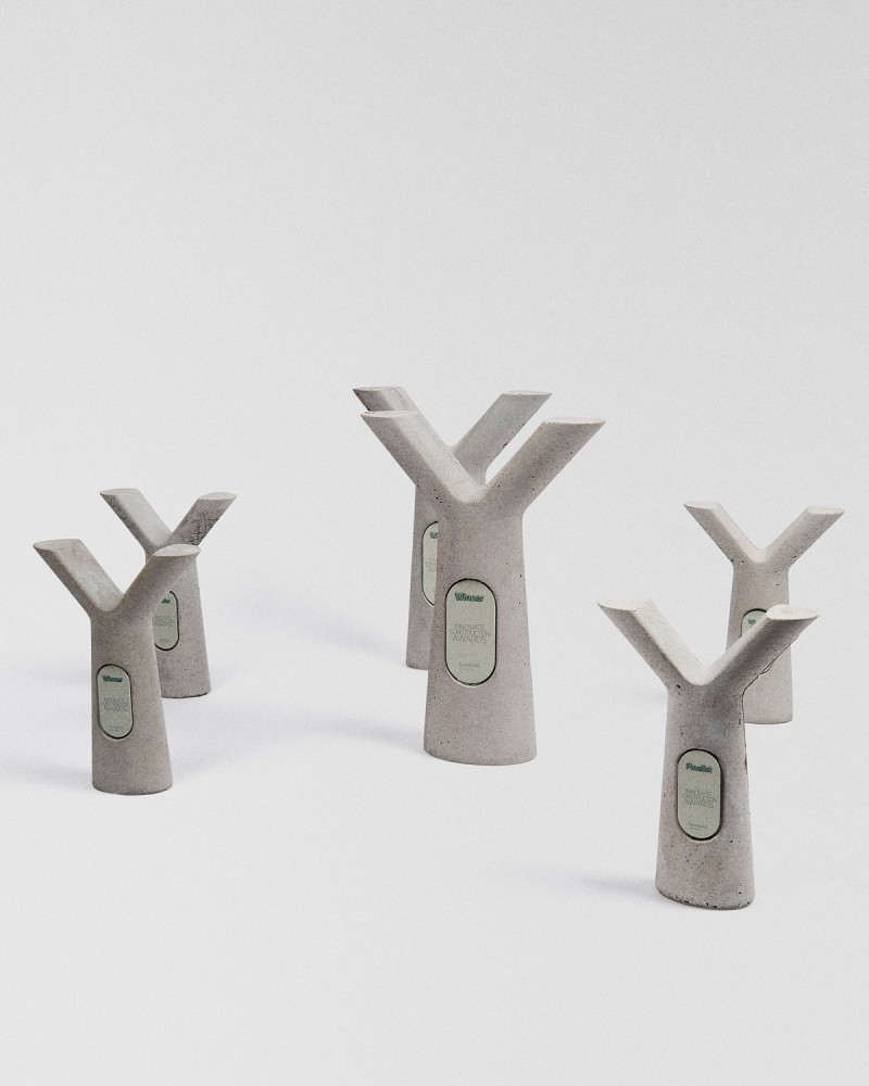 Custom trophy manufactured by Sustain Awards for Ferrovial Innovation Awards, 2024 2