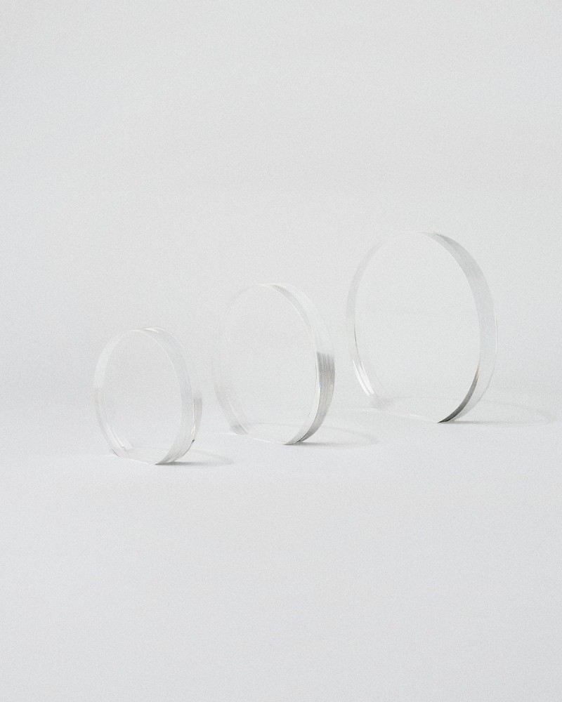 Personalized acrylic awards VITRA SOL circular Plaque format Sustain Awards 2