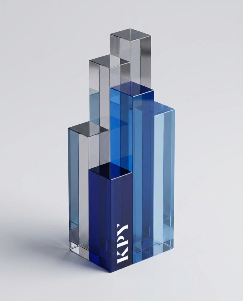 Custom trophy Tombstone I for Danske Bank – KPY 2026 made by Sustain Awards