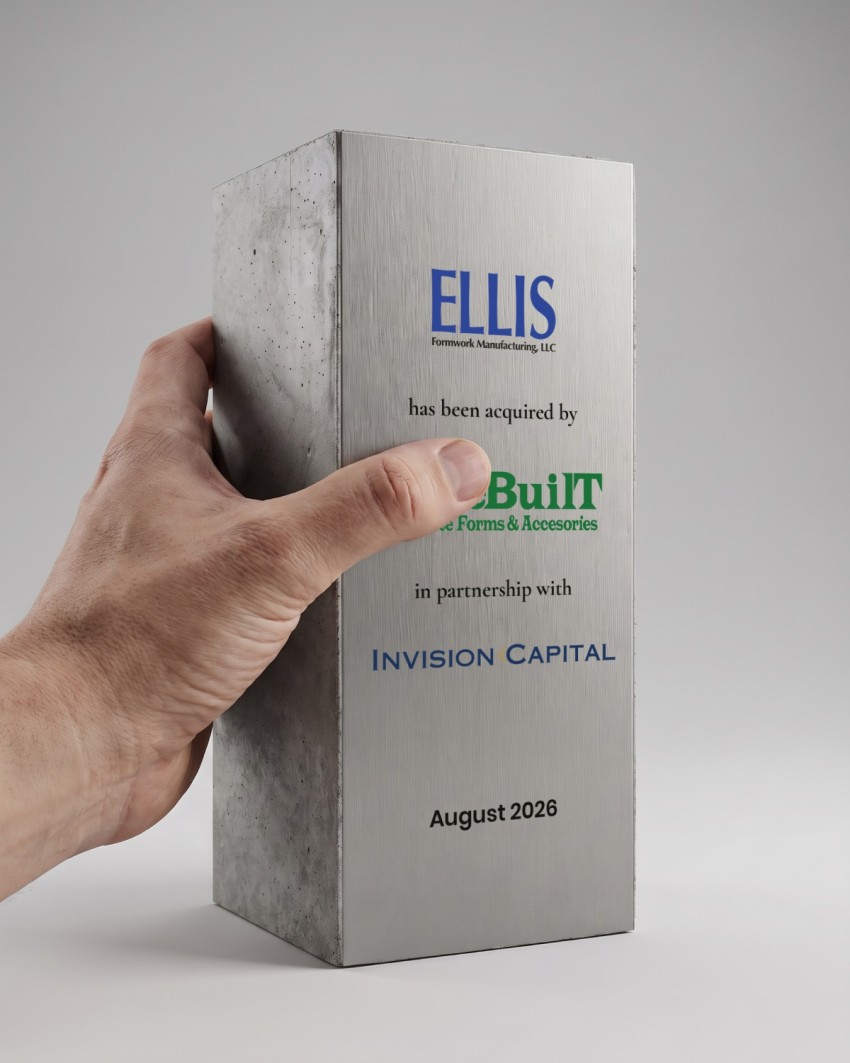 Custom trophy, financial tombstone - Invision Capital, 2026: held in one hand