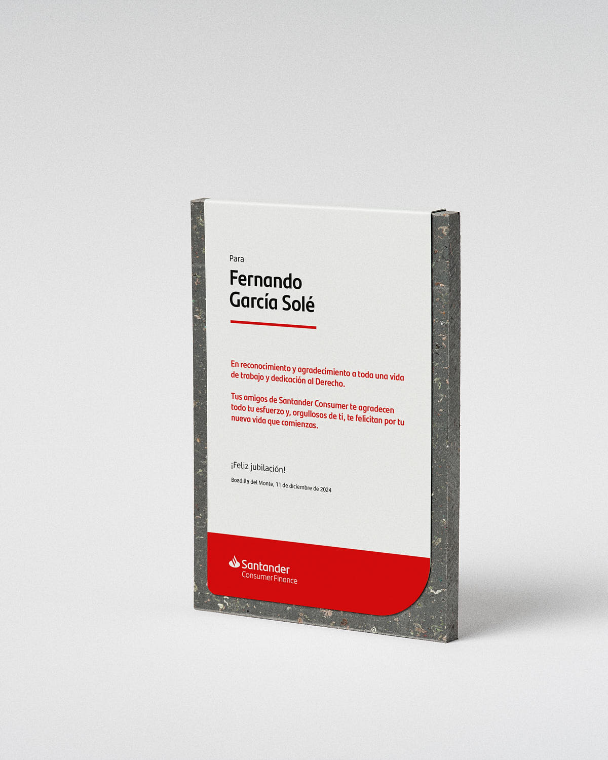 Retirement plaque example