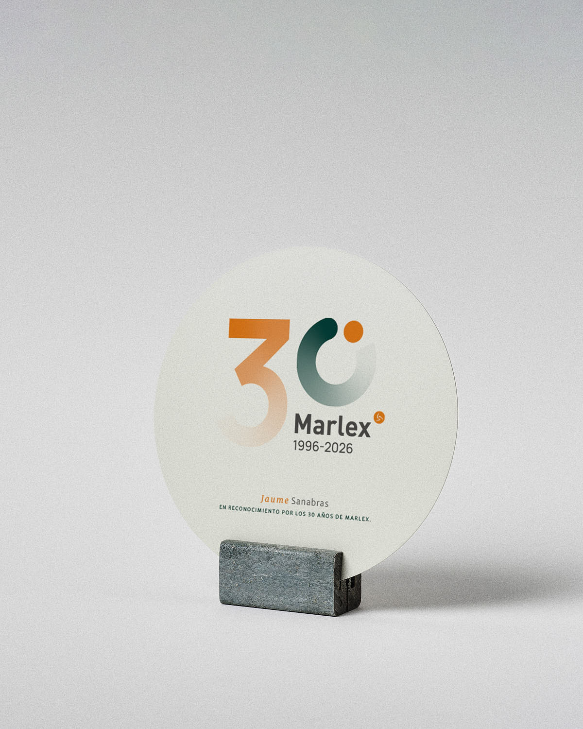 Sunset retirement plaque example - 30th anniversary Marlex