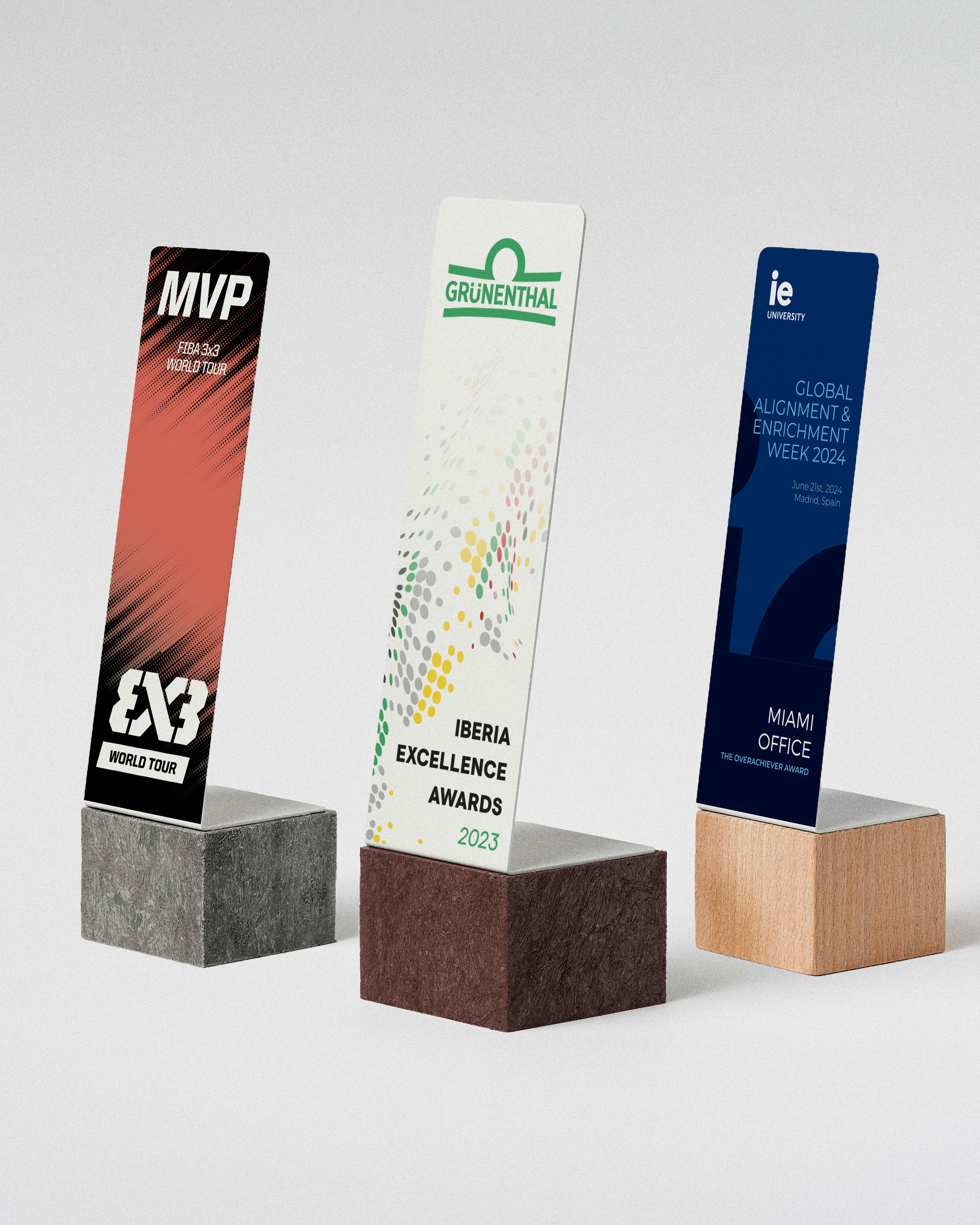 personalized trophy with graphic brand elements Sustain Awards